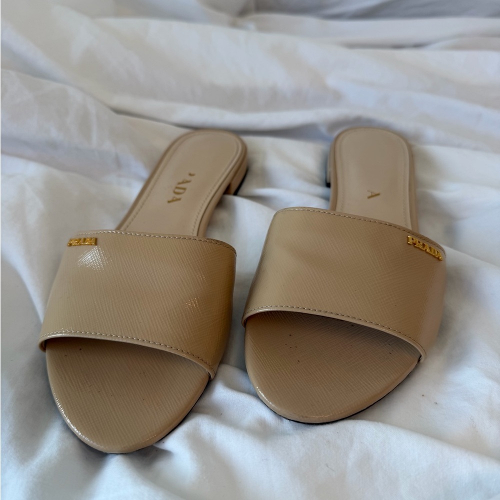 Prada Women's Tan Slide Sandals IT36.5
